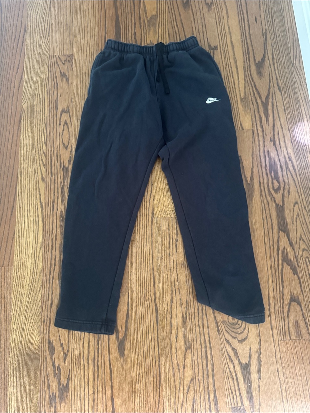 Nike Black Jogger Sweatpants with White Swoosh